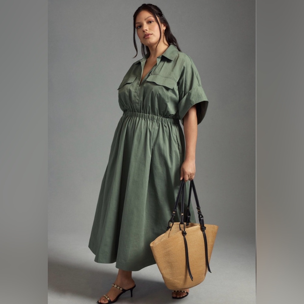 NWT Anthropologie Maeve Utility Shirt Dress, sz 1X